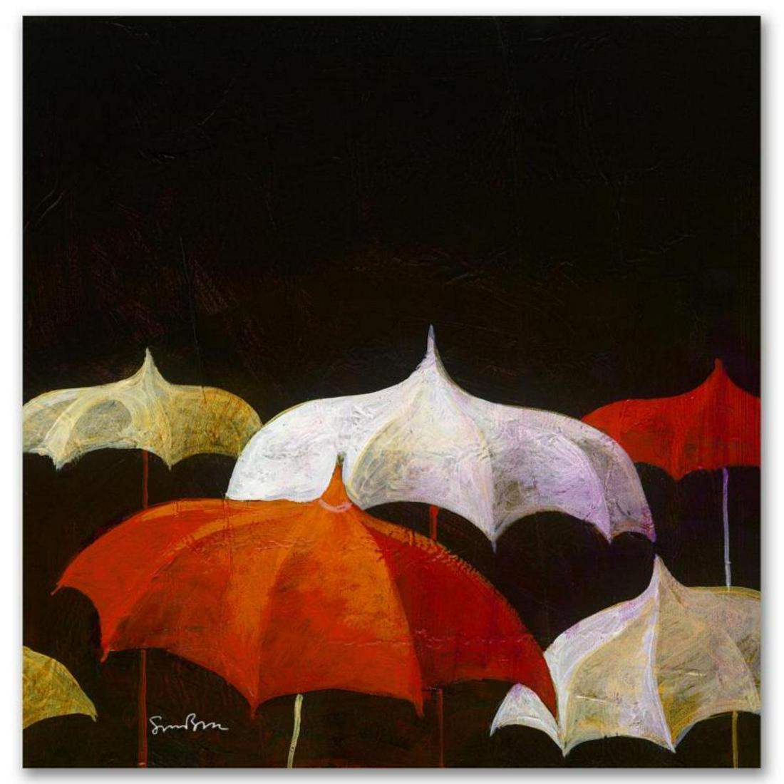 Chit Chat Limited Edition Giclee on Canvas by Simon Bull, Numbered and Signed. This piece comes: Chit Chat is a numbered limited edition giclee on canvas by Simon Bull bearing the artist's authorized signature. This piece comes gallery wrapped and includes a Letter of Authenticity. Measures appro