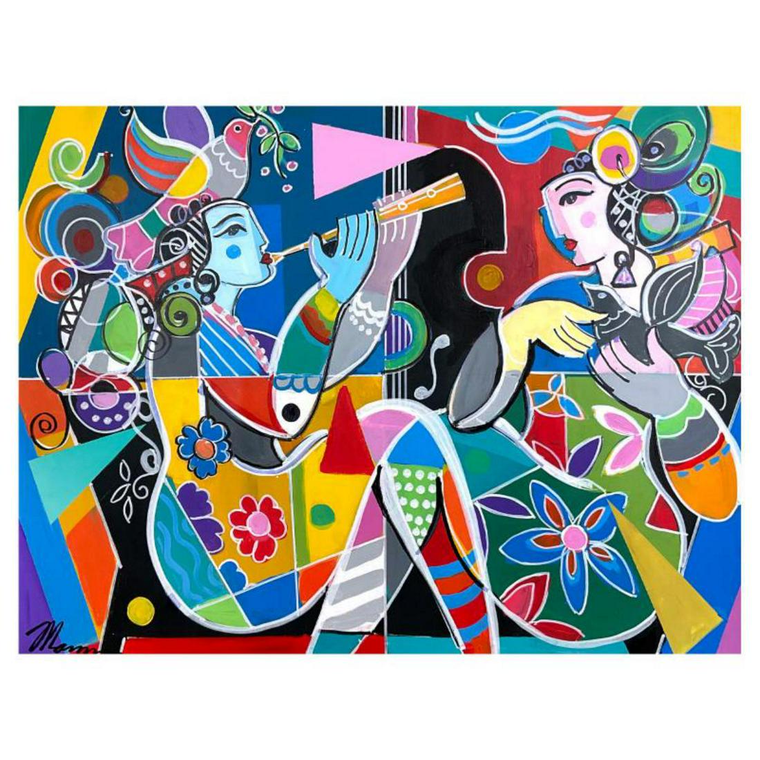 Isaac Maimon, Original Acrylic Painting on Canvas (40" x 30"), Hand Signed with Letter of (1 of 2)