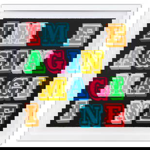 Ben Eine- Limited Edition Silkscreen "IMAGINE": Artist: Ben Eine. Medium: Limited Edition Silkscreen. Title: IMAGINE. Size: 27.5" x 27.5". Measures approx. 34" x 34" (framed). Signature: Hand Signed and numbered by the artist. Certificate of Authen