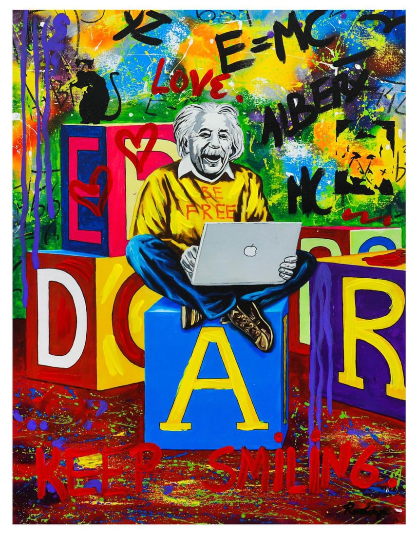 Nastya Rovenskaya- Mixed Media "Einstein's Laptop" (1 of 1)