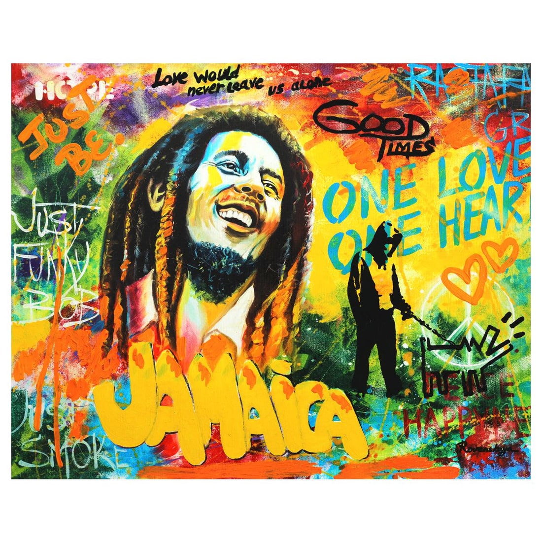 Nastya Rovenskaya- Mixed Media "Bob Marley" (1 of 2)