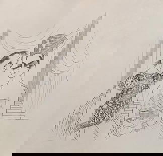 AL HIRSCHFELD- Lithograph "ANTHONY AND CLEOPATRA": Artist: AL HIRSCHFELD. Medium: Lithograph. Title: ANTHONY AND CLEOPATRA. Size: 24" x 24". Signature: Pencil signed and numbered. Reference#: 28240.