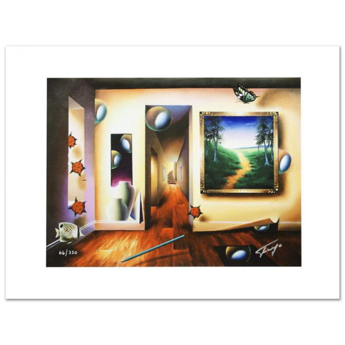 Ferjo, "Dreamlike Corridor" Limited Edition Giclee on Canvas, Numbered and Hand Signed by the (1 of 1)