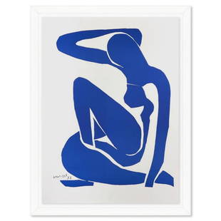 Henri Matisse 1869-1954 (After), "Nu Bleu I" Framed Limited Edition Lithograph with Certificate of: Nu Bleu I is a limited edition lithograph by Henri Matisse (1869-1954) bearing the plate signature of the artist. This piece comes from an edition of 200 authorized by the Matisse Estate; the edition