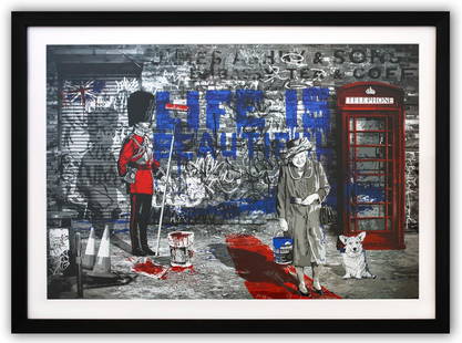 Mr. Brainwash- Offset Lithograph "Jubilation, Life is Beautiful": Artist: Mr. Brainwash. Medium: Offset Lithograph. Title: Jubilation, Life is Beautiful. Size: 21" x 31". Measures approx. 27" x 37" (framed). Signature: Signed in plate. Certificate of Authenticity: I