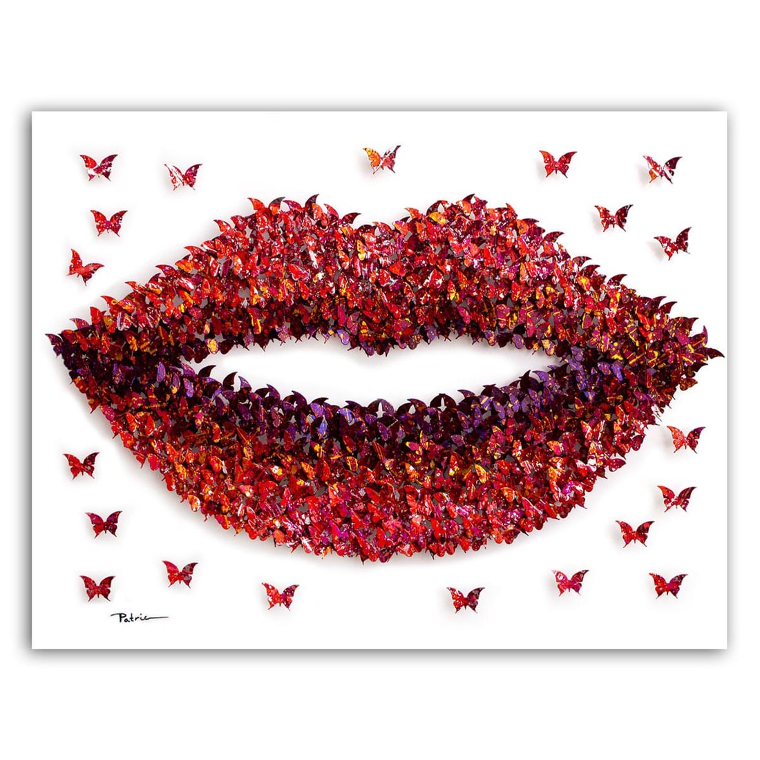 Patricia Govezensky- Original 3D Metal Art on Wood "Lips" (1 of 9)