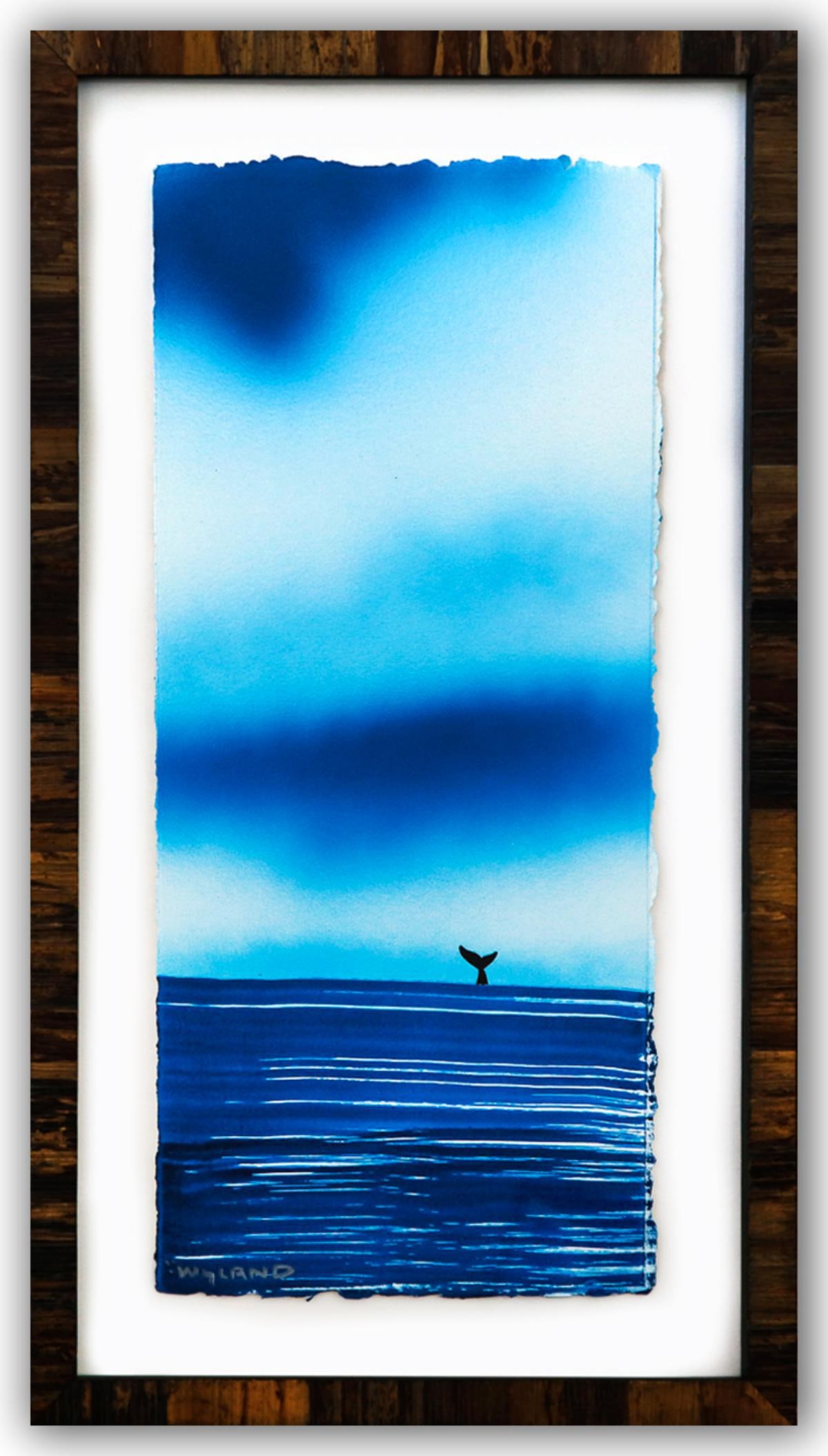 Wyland- Original Watercolor Painting on Deckle Edge Paper "Fluke" (1 of 3)