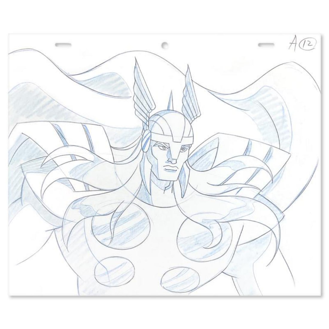 Marvel Comics, "Thor" Original Production Drawing on Animation Paper, with Letter of Authenticity (1 of 2)