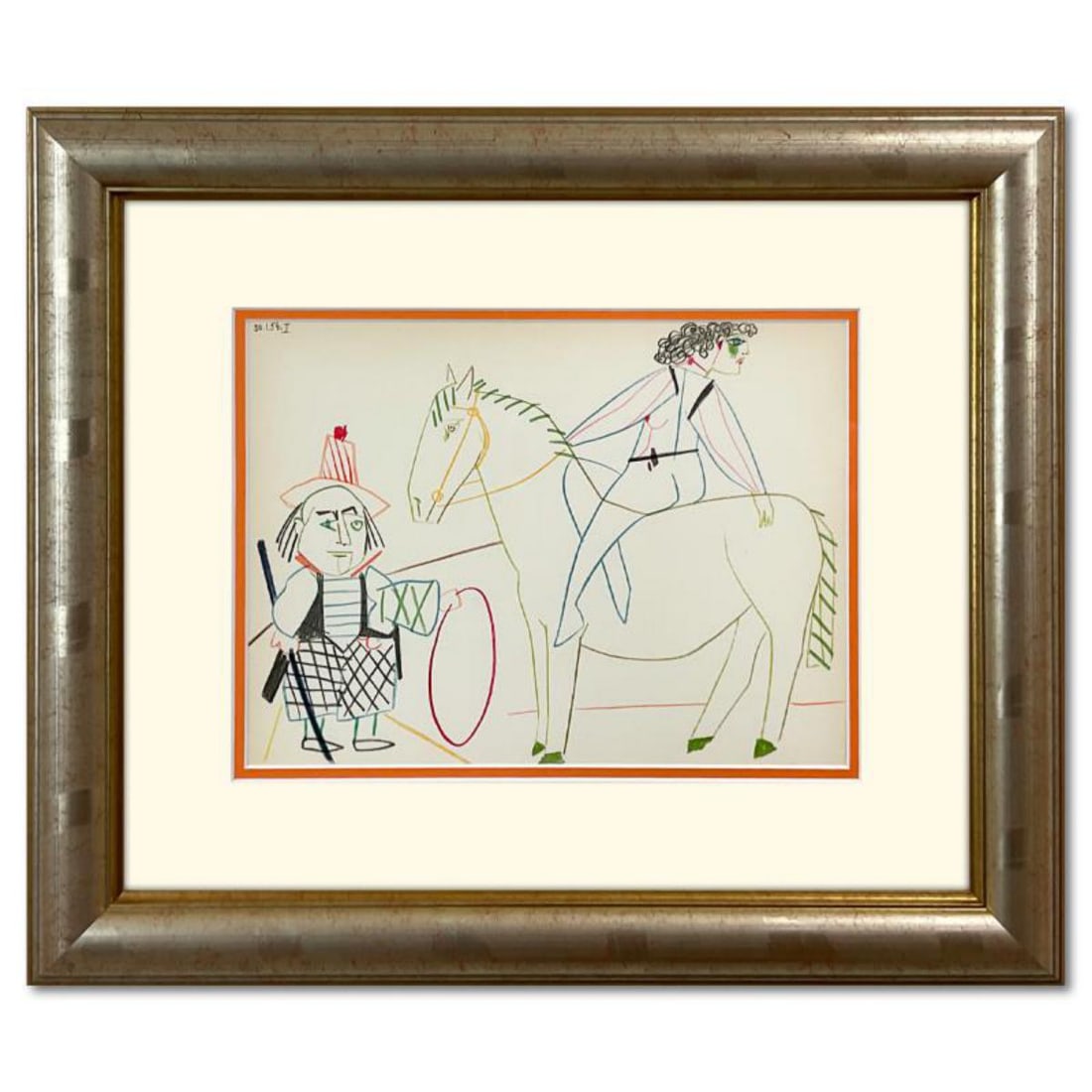 Picasso (1881-1973), "Human Comedy (31.1.54.II)" Framed Lithograph with Letter of Authenticity. (1 of 2)