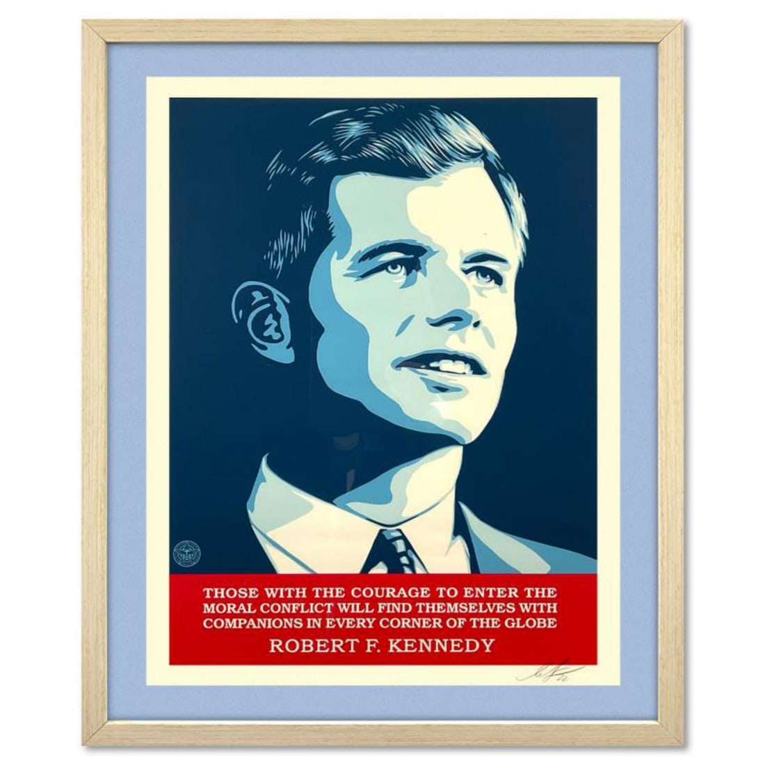 Shepard Fairey, "RFK" Framed Limited Edition Silkscreen, Numbered and Hand Signed with Letter of (1 of 2)