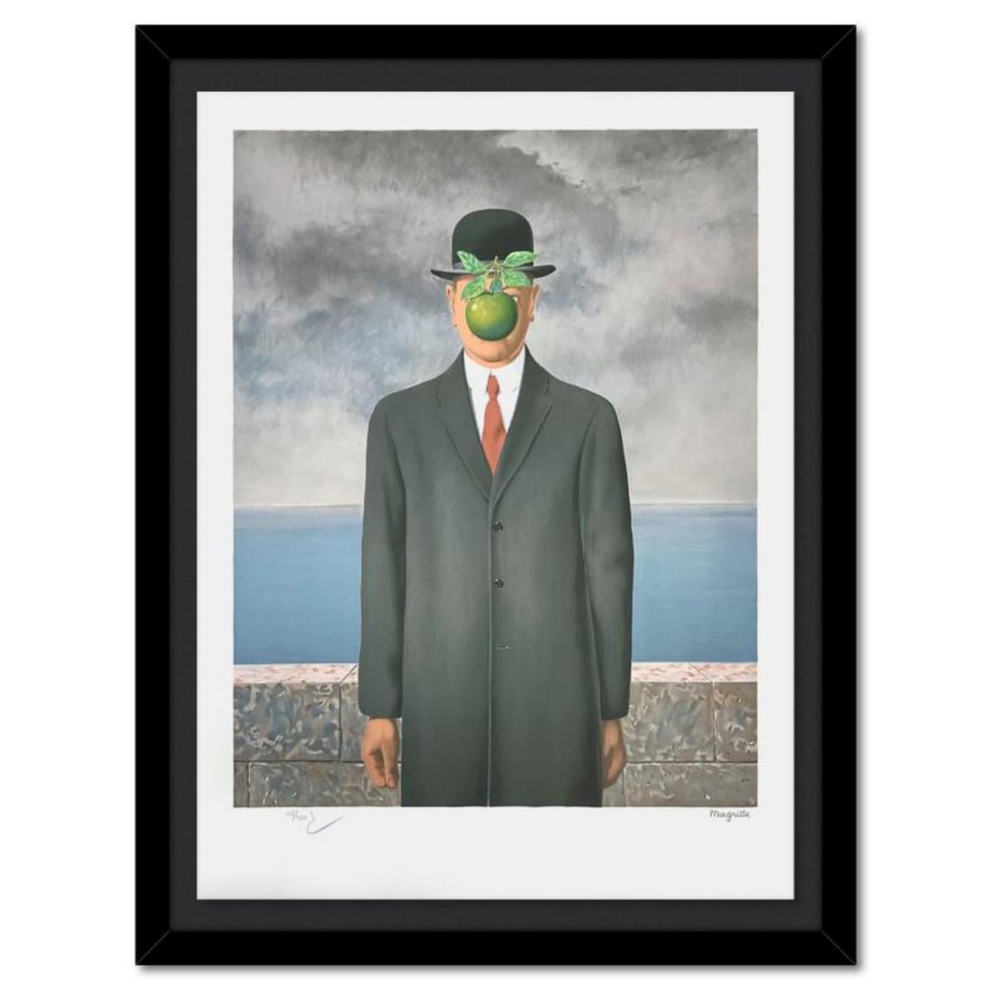 Rene Magritte 1898-1967 (After), "Le Fils de l'Homme (The Son of Man)" Framed Limited Edition (1 of 3)
