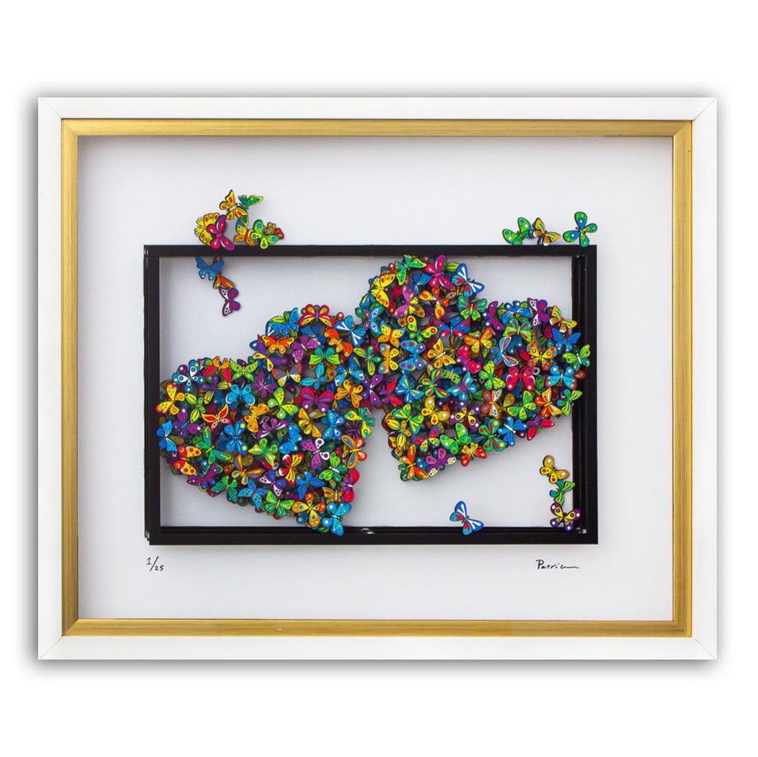 Patricia Govezensky- 3D Multilayered Woodcut "A Sigh of Bliss": Artist: Patricia Govezensky. Medium: 3D Multilayered Woodcut. Title: A Sigh of Bliss. Size: 12" x 16". Measures approx. 20" x 24" (framed). Signature: Hand Signed by the artist. Certificate of Authent