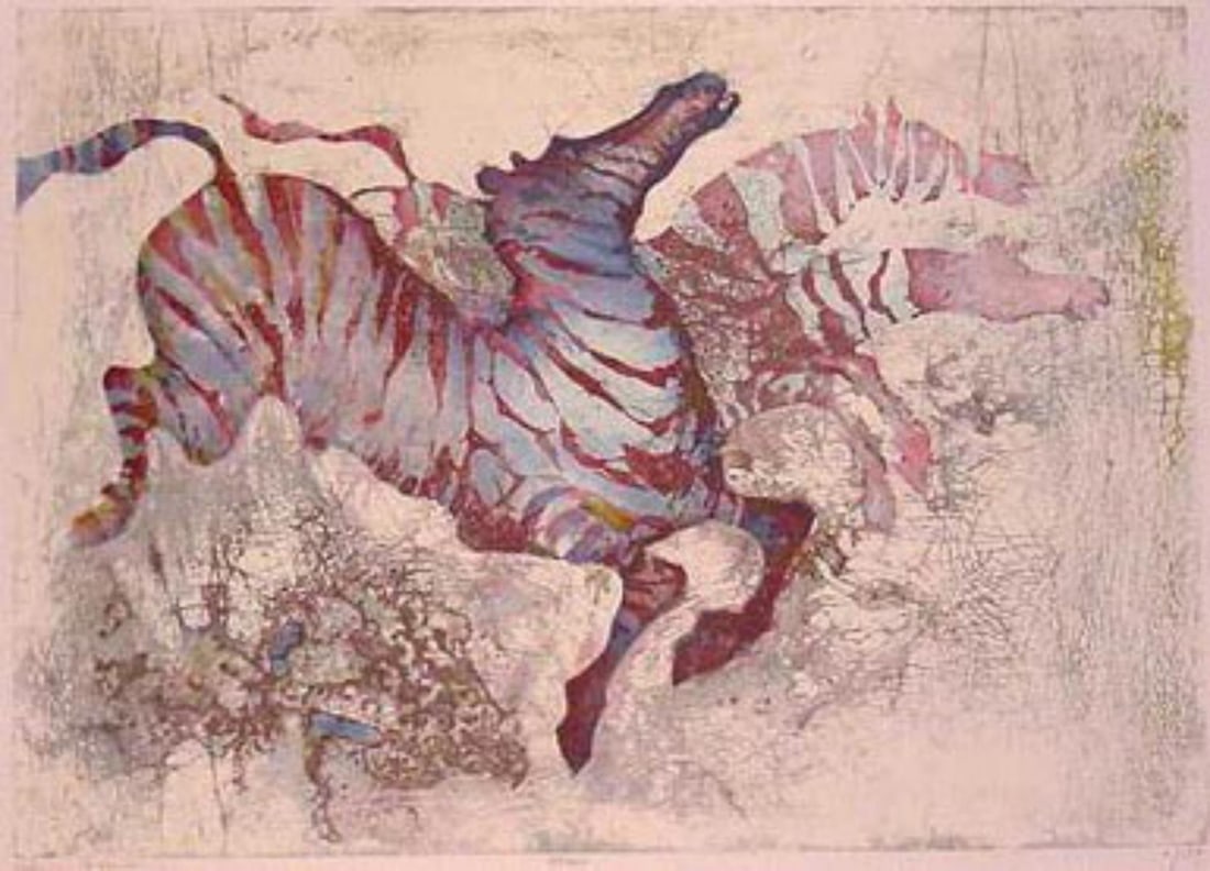 Edwin Salomon- Original Serigraph "Zebras" (1 of 1)
