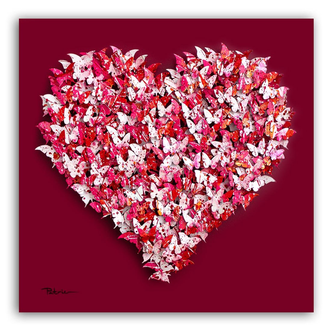 Patricia Govezensky- Original 3D Metal Art on Wood "Heart": Artist: Patricia Govezensky. Medium: Original 3D Metal Art on Wood. Title: Heart. Size: 20" x 20". Signature: Hand signed by the artist. Certificate of Authenticity: From the publisher. Reference#: 36