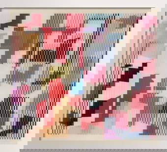 Yaacov Agam- Agamograph: Artist: Yaacov Agam. Medium: Agamograph. Size: 14" x 16". Measures approx. 18" x 20" (framed). Reference#: 43337.