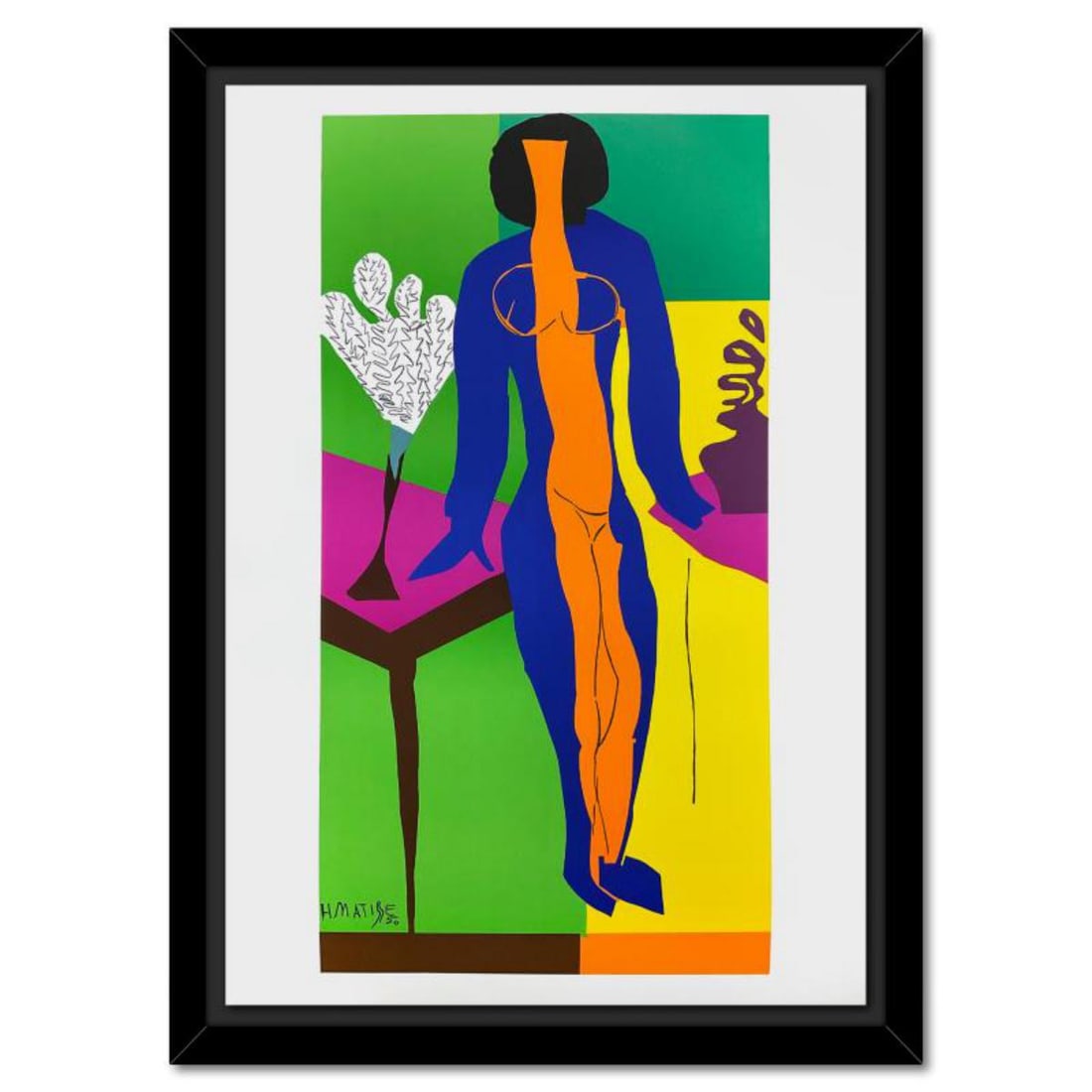Henri Matisse 1869-1954 (After), "Zulma" Framed Limited Edition Lithograph with Certificate of: Zulma is a limited edition lithograph by Henri Matisse (1869-1954) bearing the plate signature of the artist. This piece comes from an edition of 200 authorized by the Matisse Estate; the edition numb