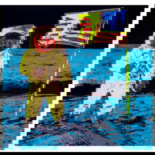 Andy Warhol "Moonwalk" Limited Edition Silk Screen Print from Sunday B Morning.: Moonwalk (Yellow) is a limited edition silk screen print on museum board from Sunday B Morning featuring the works of Andy Warhol. The piece is stamped in blue on the back with "Published by Sunday B.