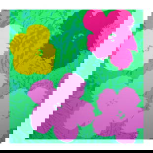 Andy Warhol "Flowers 11.68" Silk Screen Print from Sunday B Morning.: Flowers 11.68 is a silk screen print on paper (open edition) from Sunday B Morning featuring the works of Andy Warhol. The piece is stamped in blue on the back with "Published by Sunday B. Morning" an