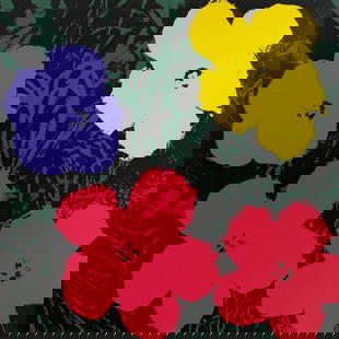 Andy Warhol- Silk Screen "Flowers 11.73": Artist: Andy Warhol. Medium: Silk Screen. Title: Flowers 11.73. Size: 35.5" x 35.5". Certificate of Authenticity: From the publisher. Additional: The piece is stamped in blue on the back with "Publish
