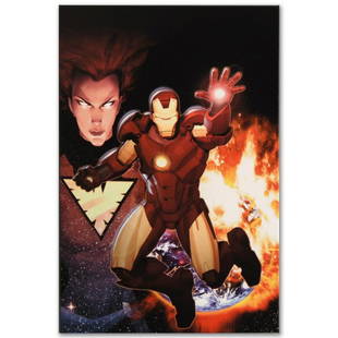 Marvel Comics "Iron Age: Alpha #1" Numbered Limited Edition Giclee on Canvas by Ariel Olivetti with: A piece of comic book history, this limited edition, from original art by Ariel Olivetti, depicts Iron Man raring to go! Ariel Olivetti's first work with Marvel was The Last Avengers Story in 1995. Si