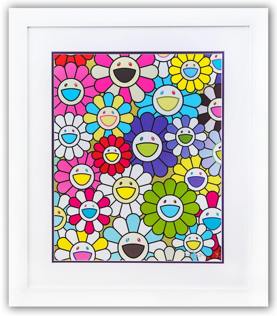 Takashi Murakami- Offset Lithograph "Small Flower Paintings: Pink, Purple and Various Colors" (1 of 3)
