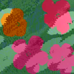 Andy Warhol- Silk Screen "Flowers 11.68": Artist: Andy Warhol. Medium: Silk Screen. Title: Flowers 11.68. Size: 35.5" x 35.5". Certificate of Authenticity: From the publisher. Additional: The piece is stamped in blue on the back with "Publish