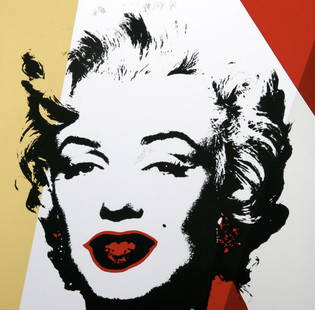 Andy Warhol- Silk Screen "Golden Marilyn 11.37": Artist: Andy Warhol. Medium: Silk Screen. Title: Golden Marilyn 11.37. Size: 36" x 36". Certificate of Authenticity: From the publisher. Additional: The piece is stamped in blue on the back with "Publ