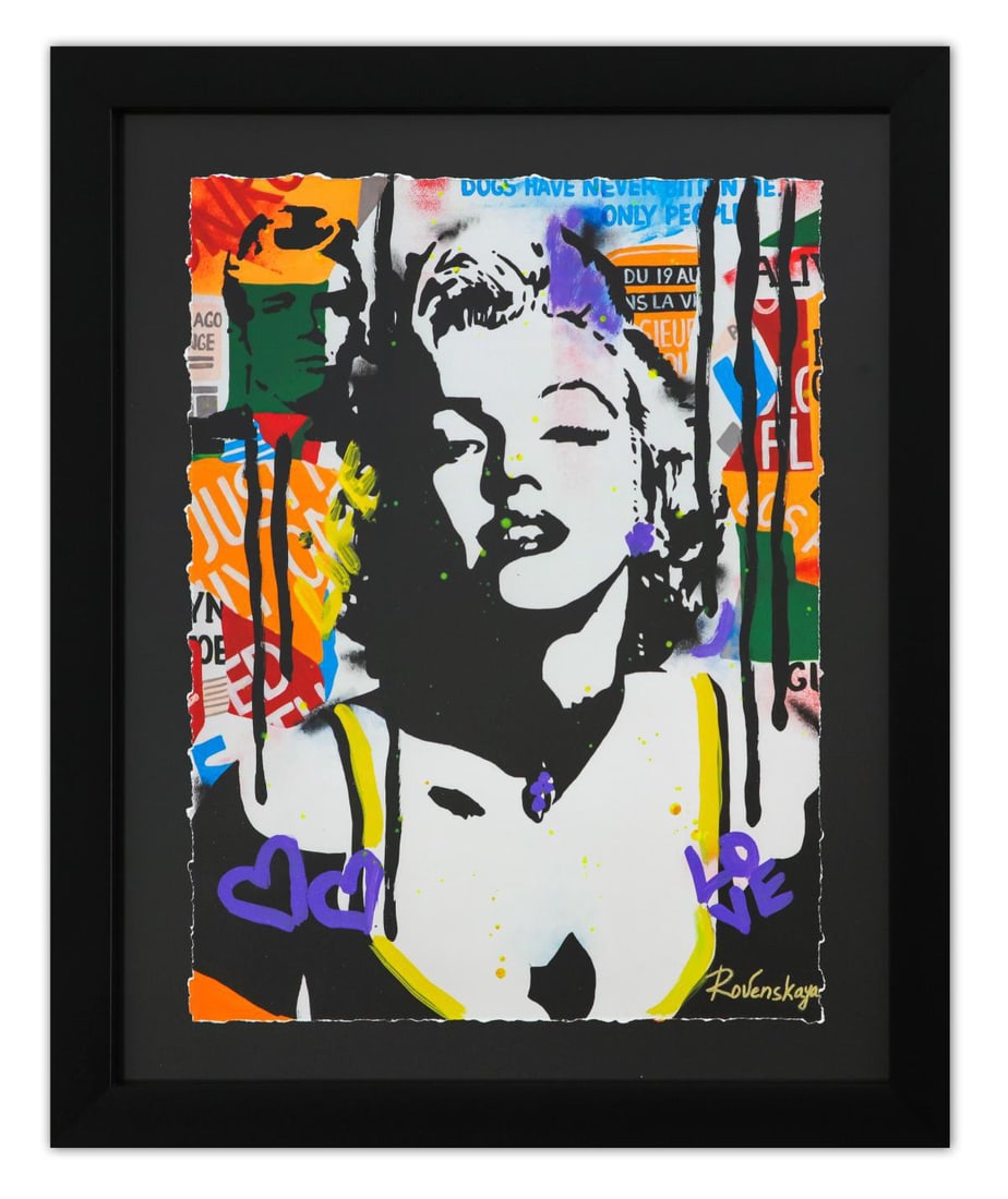 Nastya Rovenskaya- Original Mixed Media on Paper "The Shadow of Marilyn" (1 of 2)