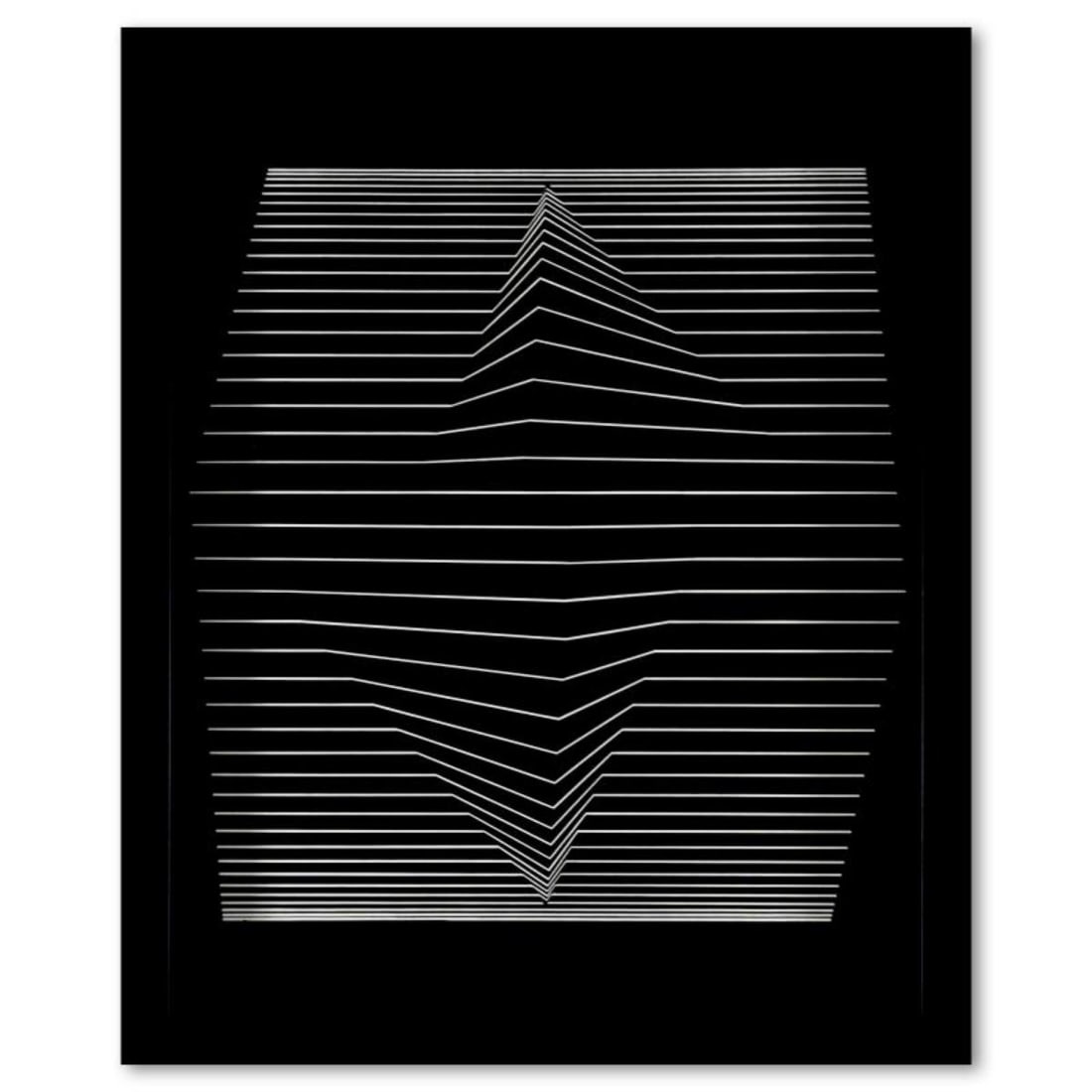 Victor Vasarely (1908-1997), "Ilile - II de la serie Ondulatoires" Framed 1973 Heliogravure Print (1 of 1)