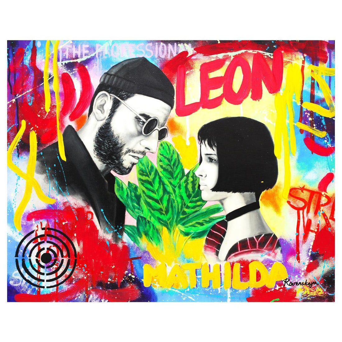 Nastya Rovenskaya- Mixed Media "Leon": Artist: Nastya Rovenskaya. Medium: Mixed Media. Title: Leon. Size: 24" x 30". Signature: Hand signed. Certificate of Authenticity: Is included. Reference#: 37288.