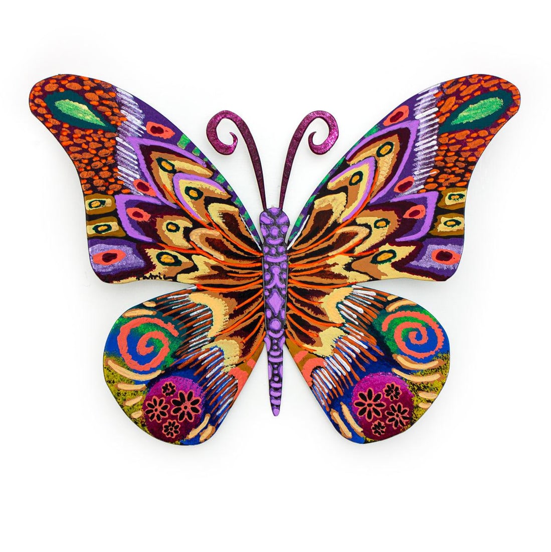 Patricia Govezensky- Original Painting on Cutout Steel "Butterfly": Artist: Patricia Govezensky. Medium: Original Painting on Cutout Steel. Title: Butterfly. Size: 8.5" x 12". Signature: Hand signed by the artist. Certificate of Authenticity: From the publisher. Refer