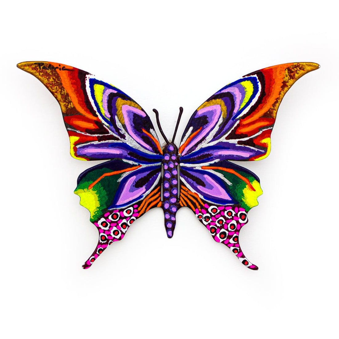 Patricia Govezensky- Original Painting on Cutout Steel "Butterfly": Artist: Patricia Govezensky. Medium: Original Painting on Cutout Steel. Title: Butterfly. Size: 5" x 8". Signature: Hand signed by the artist. Certificate of Authenticity: From the publisher. Referenc