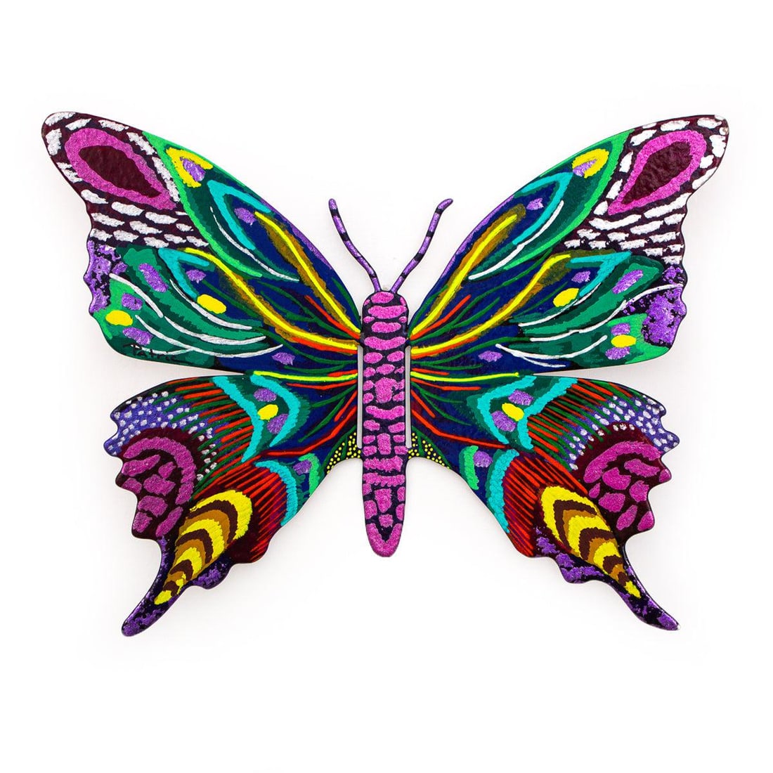 Patricia Govezensky- Original Painting on Cutout Steel "Butterfly": Artist: Patricia Govezensky. Medium: Original Painting on Cutout Steel. Title: Butterfly. Size: 8.5" x 11.5". Signature: Hand signed by the artist. Certificate of Authenticity: From the publisher. Ref