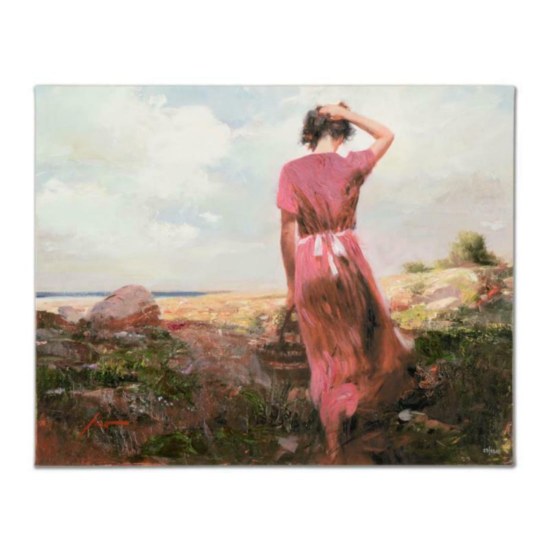 Pino (1939-2010), "Windy Day" Artist Embellished Limited Edition on Canvas, AP Numbered and Hand (1 of 2)