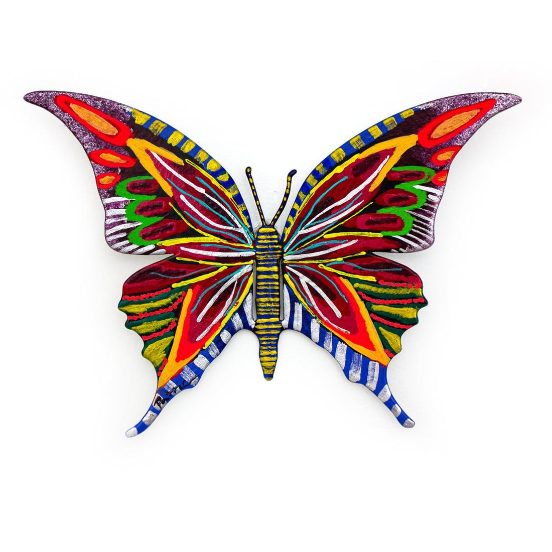 Patricia Govezensky- Original Painting on Cutout Steel "Butterfly": Artist: Patricia Govezensky. Medium: Original Painting on Cutout Steel. Title: Butterfly. Size: 5" x 8". Signature: Hand Signed by the artist. Certificate of Authenticity: From the publisher. Referenc