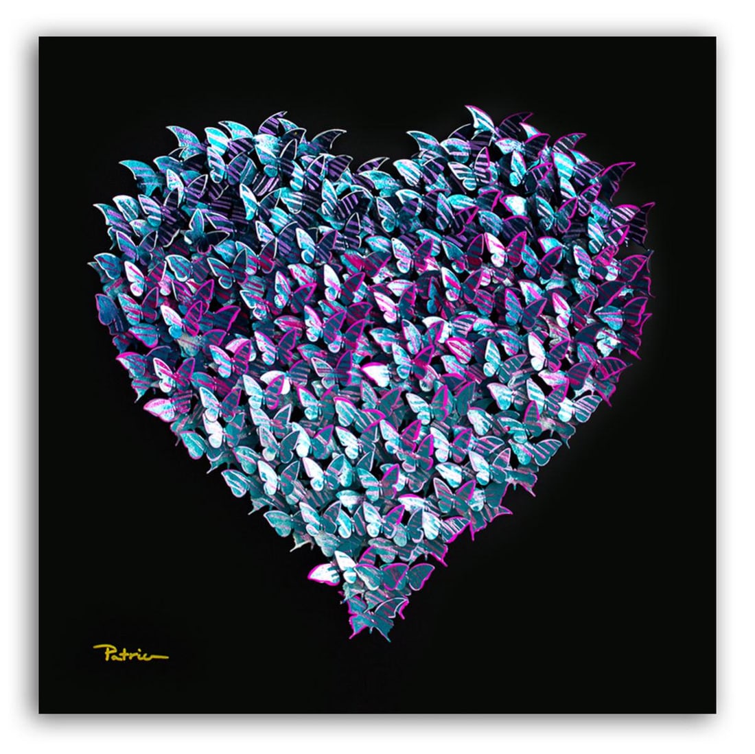Patricia Govezensky- Original 3D Metal Art on Wood "Heart" (1 of 6)
