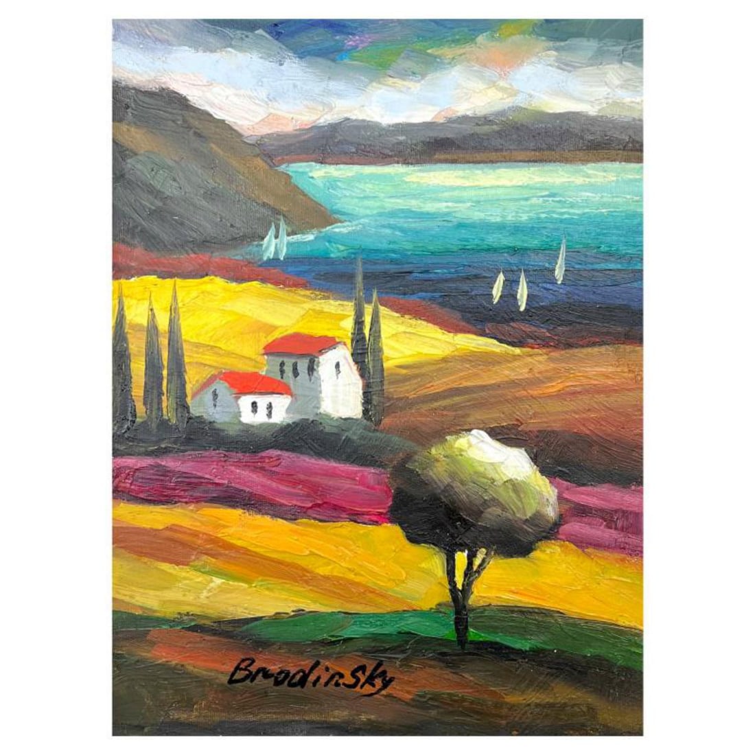 Slava Brodinsky Hand Signed Original Painting on Canvas with Letter of Authenticity.: This is an original painting oil on canvas by Slava Brodinsky. Hand signed by the artist, this piece comes with a letter of authenticity. Measures approximately 16" x 12" (image). Reference#: 45670.
