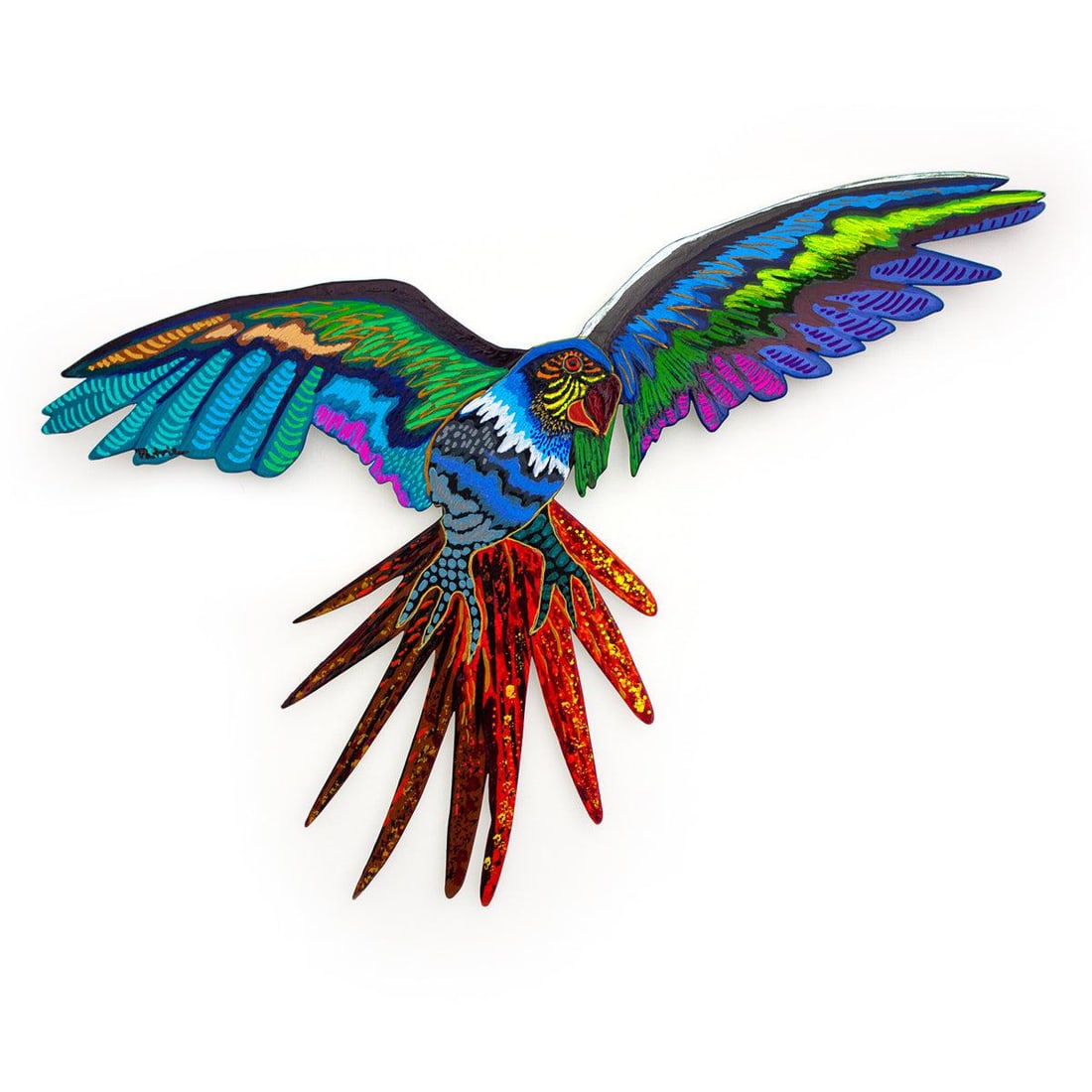 Patricia Govezensky- Original Painting on Laser Cut Steel "Macaw" (1 of 2)