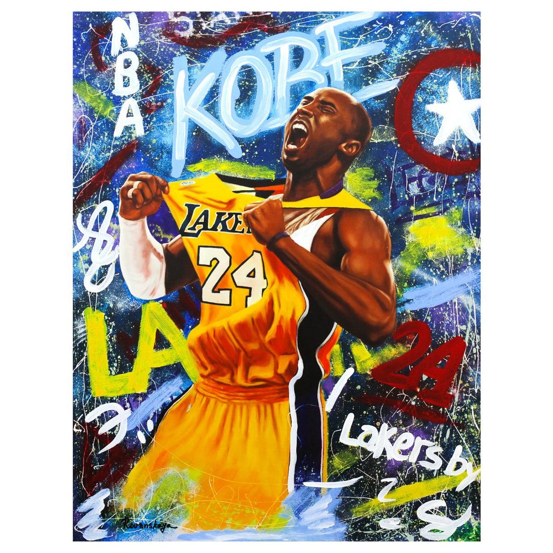 Nastya Rovenskaya- Mixed Media "Kobe Bryant" (1 of 2)