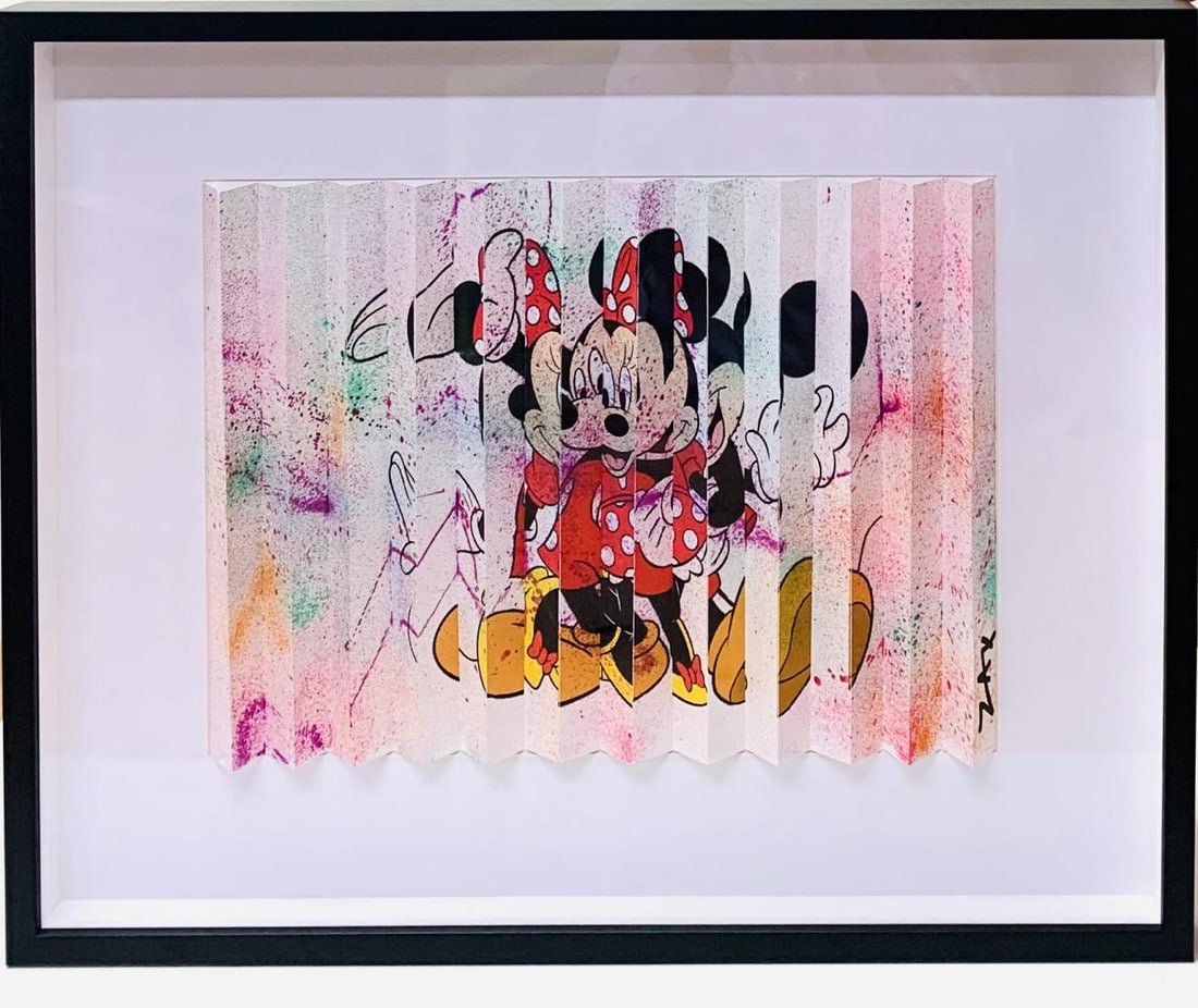 E.M. Zax- One-Of-A-Kind 3D Polymorph Mixed Media On Paper "Mickey" (1 of 3)