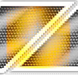 Victor Vasarely- Heliogravure Print "Untitled": Artist: Victor Vasarely. Medium: Heliogravure Print. Title: Untitled. Size: 10" x 10". Measures approx. 12" x 12" (framed). Additional: Custom Framed. Reference#: 21456.
