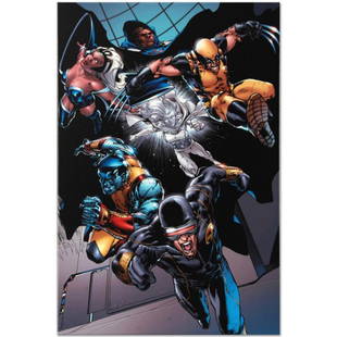 Marvel Comics "X-Men vs. Agents of Atlas #1" Numbered Limited Edition Giclee on Canvas by Carlo: A piece of comic book history, this limited edition, from original art by Carlo Pagulayan, depicts Cyclops, Colossus, Wolverine, Storm, Emma Frost, and Cloak. Carlo Pagulayan (born June 24, 1978) is