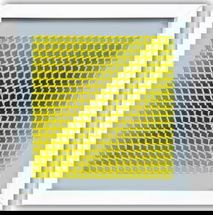 Victor Vasarely- Heliogravure Print "Untitled": Artist: Victor Vasarely. Medium: Heliogravure Print. Title: Untitled. Size: 10" x 10". Measures approx. 12" x 12" (framed). Additional: Custom Framed. Reference#: 21460.