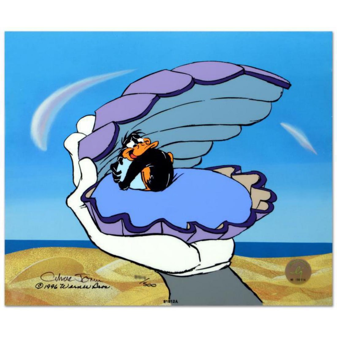 Chuck Jones (1912-2002), "Mine Mine Mine" Limited Edition Animation Cel with Hand Painted Color,: Mine Mine Mine is a SOLD OUT limited edition animation cel with hand painted color on sericel outline, dated (1996), numbered and hand signed by Chuck Jones (1912-2002)! The sericel comes with a brill
