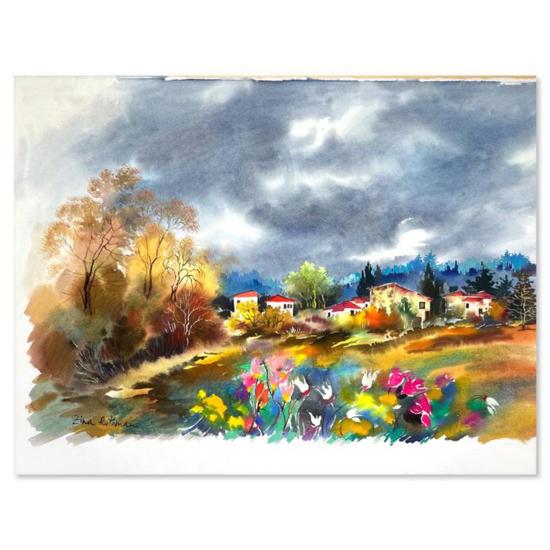 Zina Roitman, Hand Signed Original Painting on Board with Letter of Authenticity. (1 of 2)