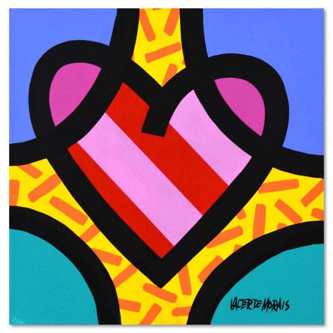Valter Morais, Original Acrylic Painting on Canvas, Hand Signed with Letter of Authenticity.: This is an original acrylic painting on stretched canvas by Valter Morais, hand signed by the artist. Includes Letter of Authenticity. Measures approx. 12" x 12" (image). Reference#: 46920.