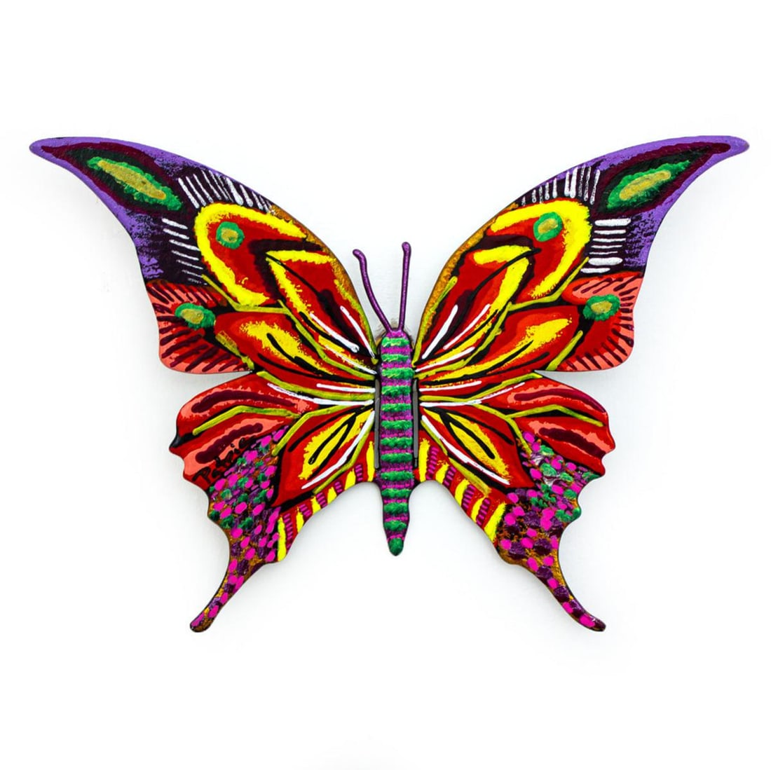 Patricia Govezensky- Original Painting on Cutout Steel "Butterfly": Artist: Patricia Govezensky. Medium: Original Painting on Cutout Steel. Title: Butterfly. Size: 5" x 8". Signature: Hand Signed by the artist. Certificate of Authenticity: From the publisher. Referenc