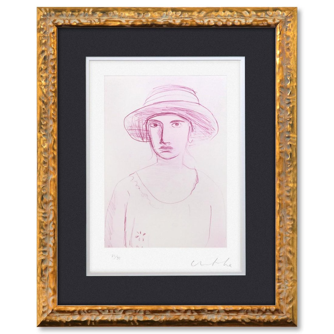 Chantal Joffe- Photopolymer etching on Somerset Satin 300gsm "Anna Freud": Artist: Chantal Joffe. Medium: Photopolymer etching on Somerset Satin 300gsm. Title: Anna Freud. Size: 15" x 12". Measures approx. 23" x 18" (framed). Signature: Signed and numbered by the artist. Cer