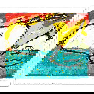 Bora Bora Boogie Oogie Limited Edition Hand Pulled Original Lithograph by Renowned Charles Schulz: Bora Bora Boogie Oogie is a limited edition hand pulled original lithograph on museum quality deckle-edge paper, numbered and hand signed by Tom Everhart. This is one of the final Everhart editions to