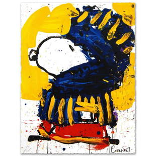 March Vogue Limited Edition Hand Pulled Original Lithograph by Renowned Charles Schulz Protege, Tom: March Vogue is a limited edition hand pulled original lithograph on museum quality deckle-edge paper, numbered and hand signed by Tom Everhart. This is one of the final Everhart editions to be created